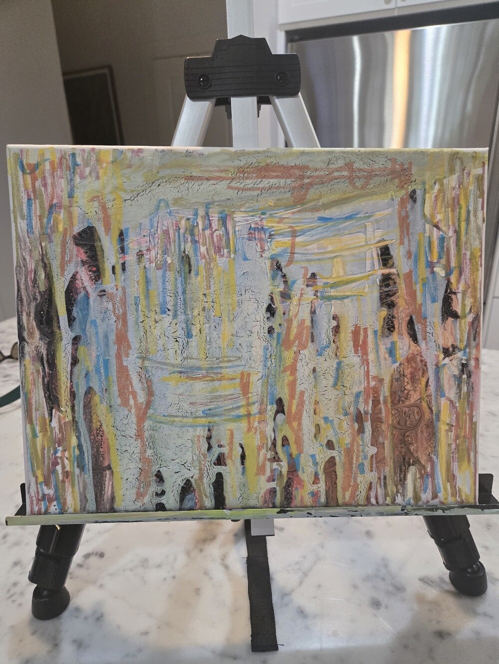 June Fun Original Signed Abstract Acrylic Painting by Elizabeth Harris 12" x 16